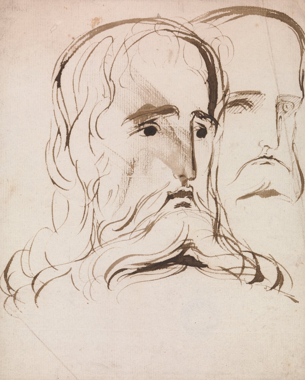 Studie für den Kopf Christi und eines Apostels von Benjamin Robert Haydon