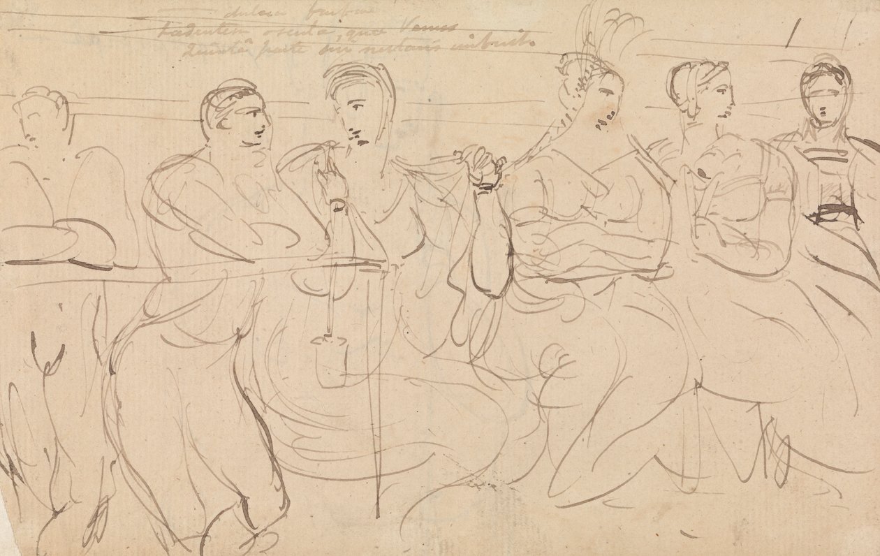 Studie einer Gruppe von Menschen im Gespräch von Benjamin Robert Haydon