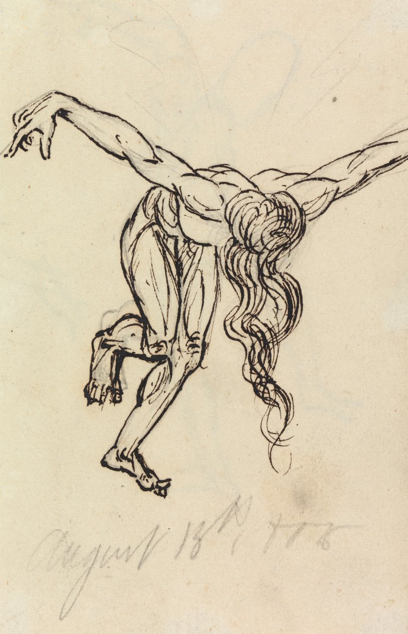 Studie eines Nackten, nach vorne gebeugt, mit ausgestreckten Armen von Benjamin Robert Haydon