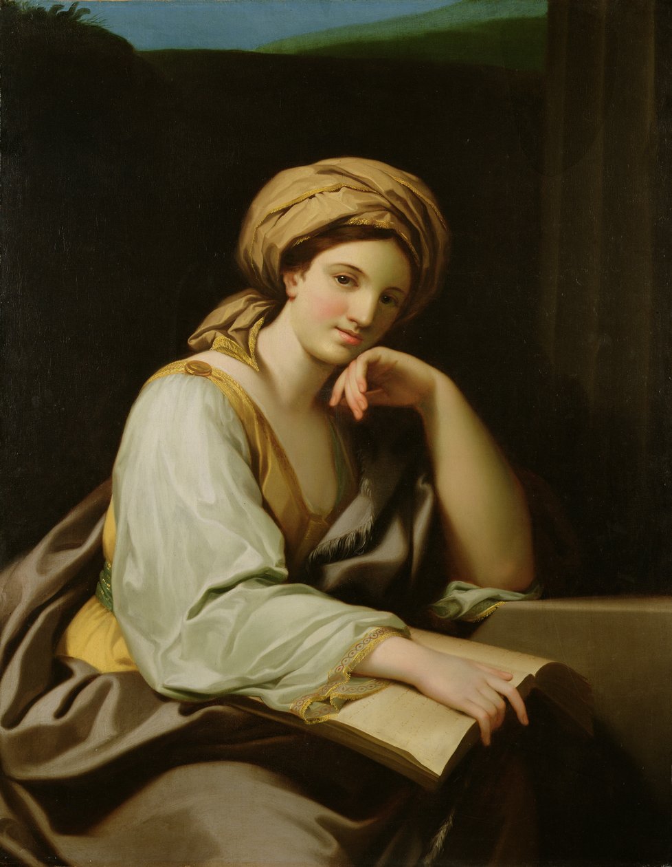 Eine Sibylle mit einem Buch, nach einem Gemälde von Raphael Mengs, ca. 1761 von Benjamin West