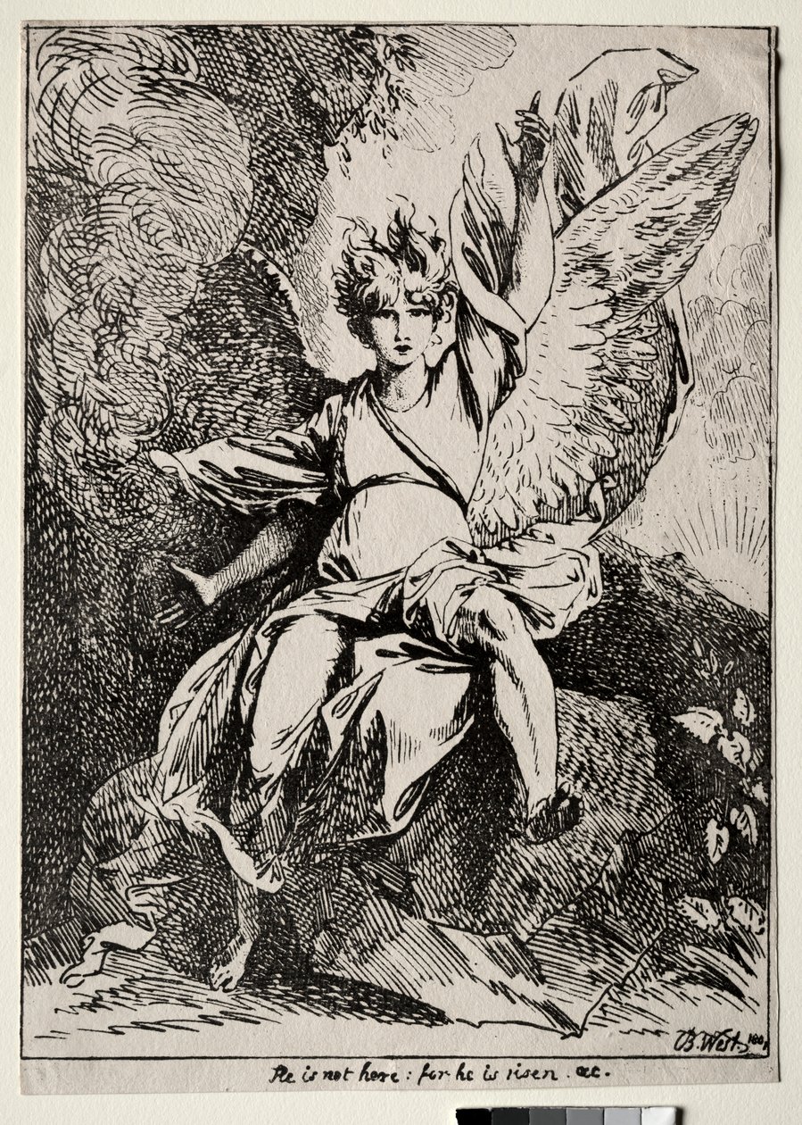 Beispiele der Polyautographie: Der Engel am Grab Christi von Benjamin West