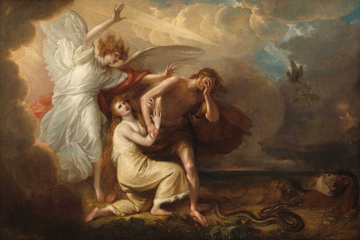 Die Vertreibung von Adam und Eva aus dem Paradies, 1791 von Benjamin West
