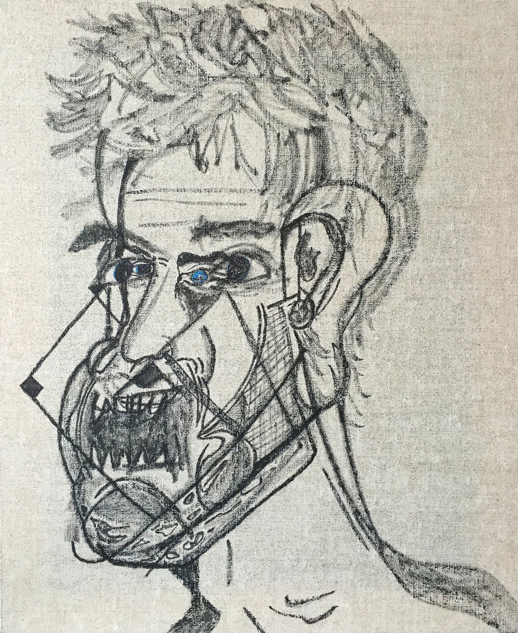 Surautoportrait mit erhobener Hand, 2017 von Benoit Erwann Boucherot
