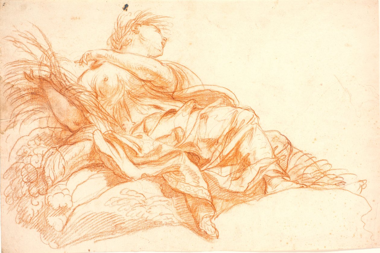 Liegende Frauenfigur (Ceres?). Studie für ein Deckenbild oder Türstück von Benoît Le Coffre