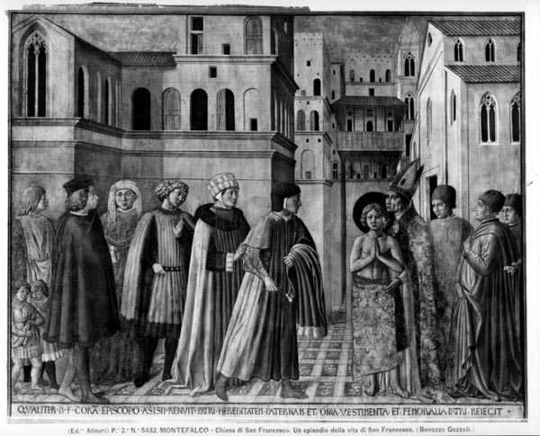 St. Franziskus verzichtet auf seine weltlichen Güter von Benozzo di Lese di Sandro Gozzoli