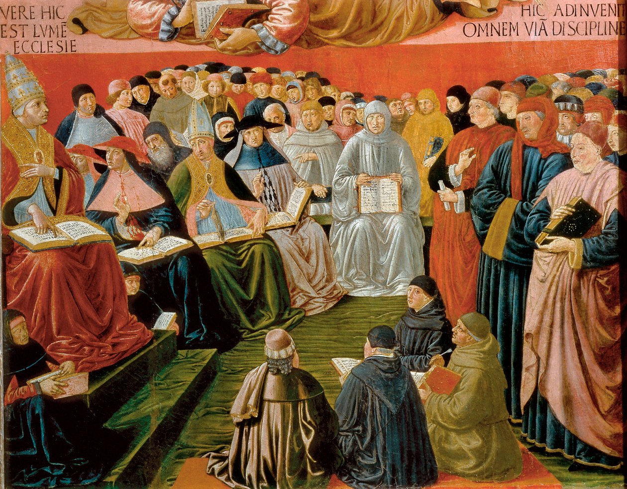 Detail aus Triumph des heiligen Thomas von Aquin von Benozzo di Lese di Sandro Gozzoli
