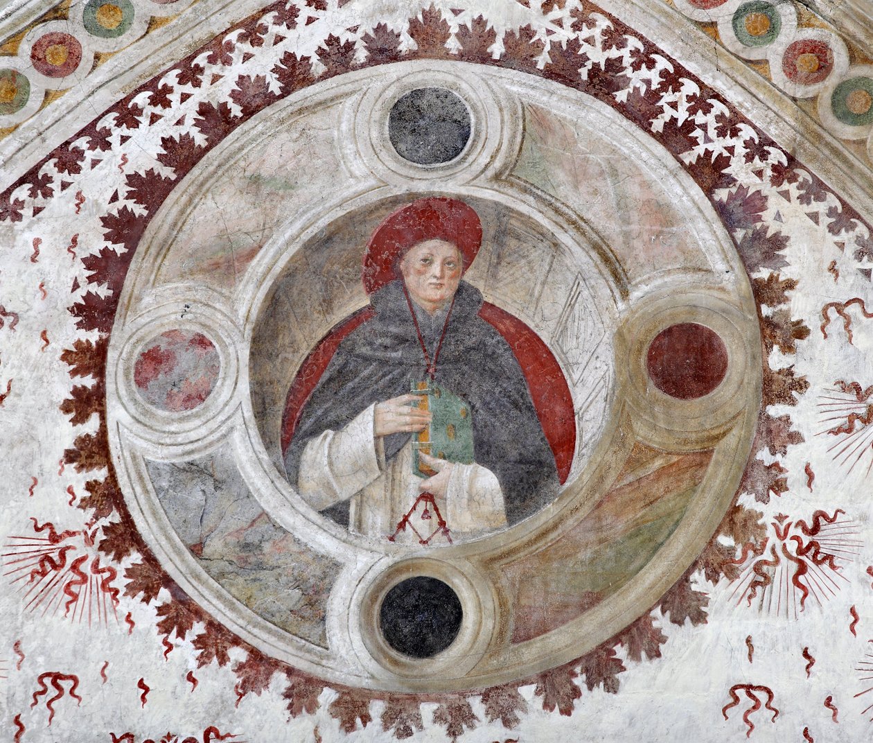 Darstellung eines dominikanischen Kardinals (Ein dominikanischer Kardinal) Fresko von Bernardino Zenale und Bernardino Butinone von Bernadino and Zenale B.  Butinone
