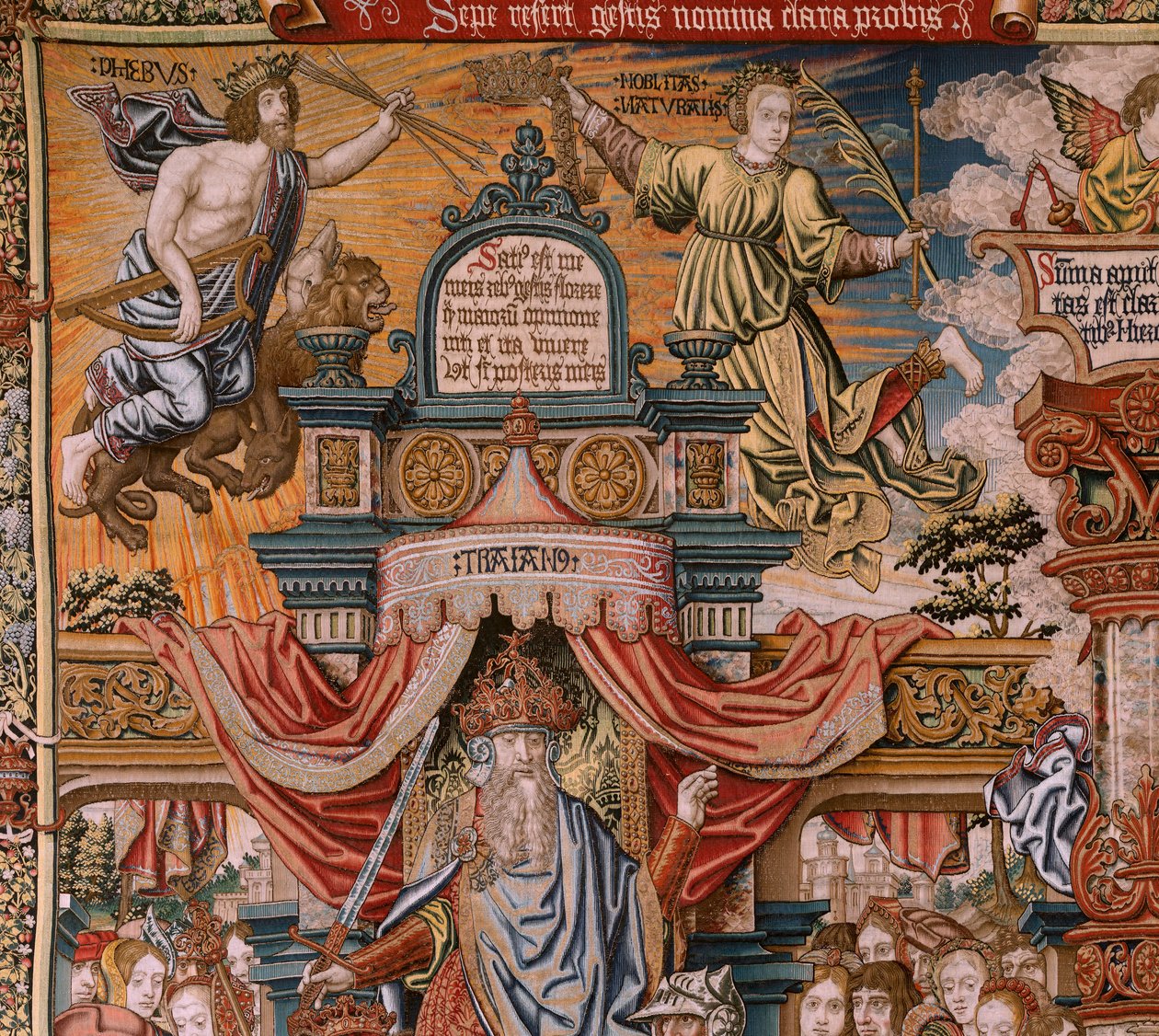 Flämischer Wandteppich. Serie Die Ehren. Adel. Vierter Wandteppich der Serie. Modell Zeichner aus dem Kreis von Bernard van Orley und Jan Gossaert. Herstellung Pieter van Aelst, Brüssel. Ca. 1550 von Bernaert van (circle of) Orley