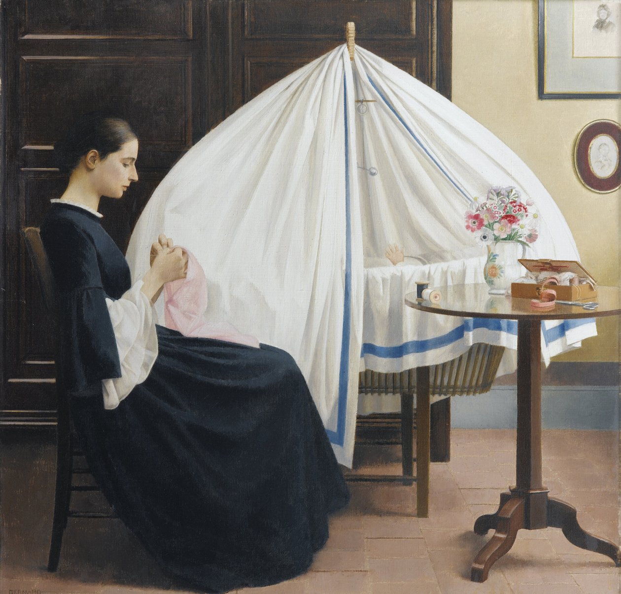 Delfina Boutet de Monvel (1896-1974) bei Sylvies Wiege von Bernard Boutet de Monvel