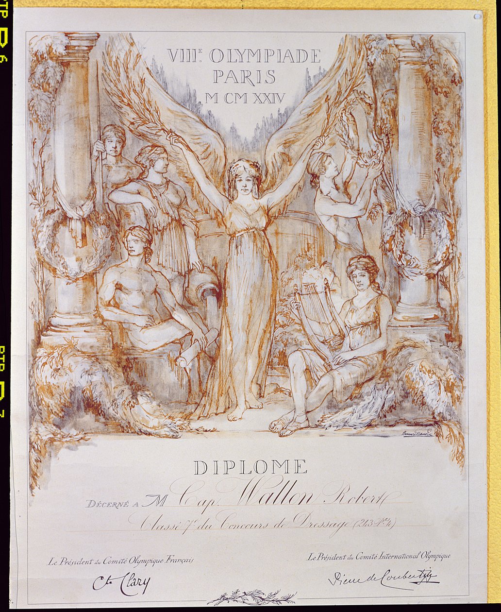 Diplomverleihung von der VIII. Olympiade, in Paris abgehalten von Bernard Naudin