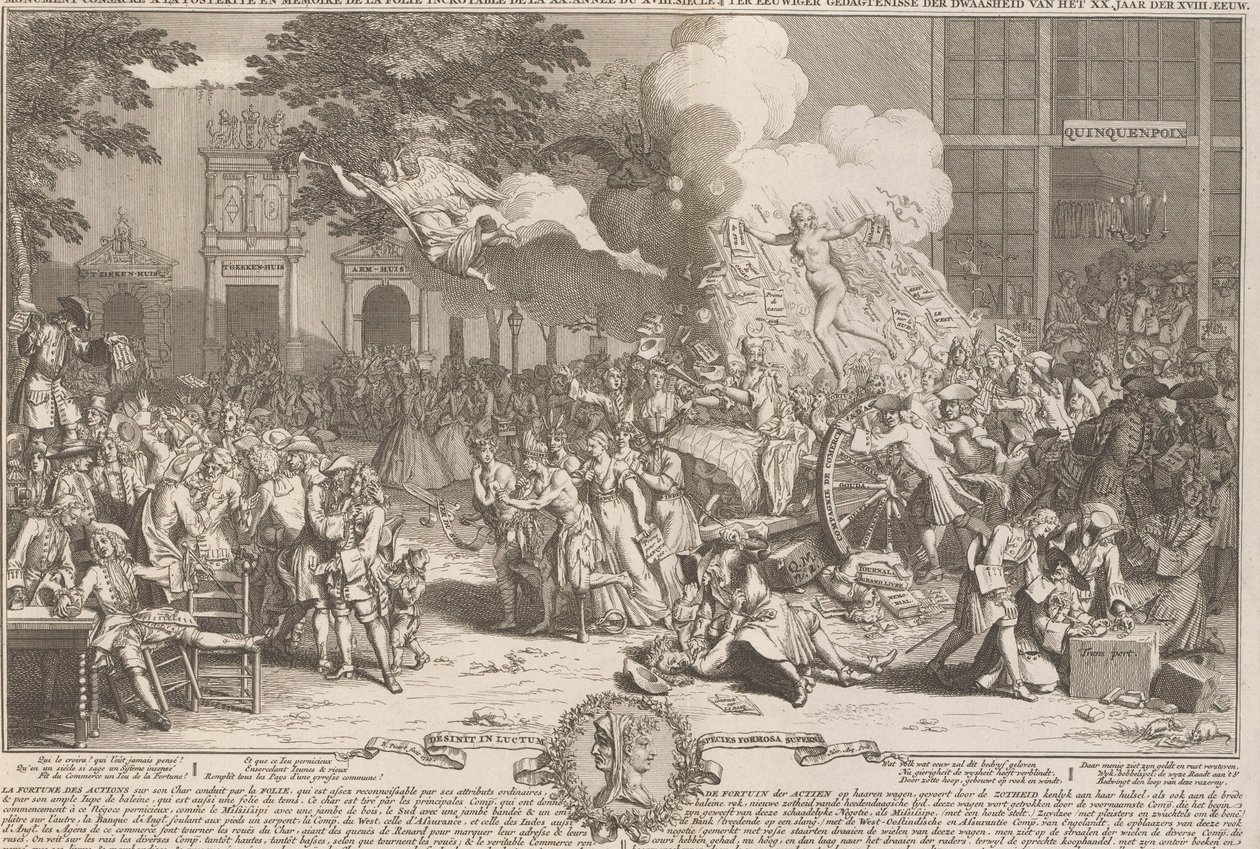 Monument ter herinnering aan de dwaasheid van het jaar 1720 von Bernard Picart