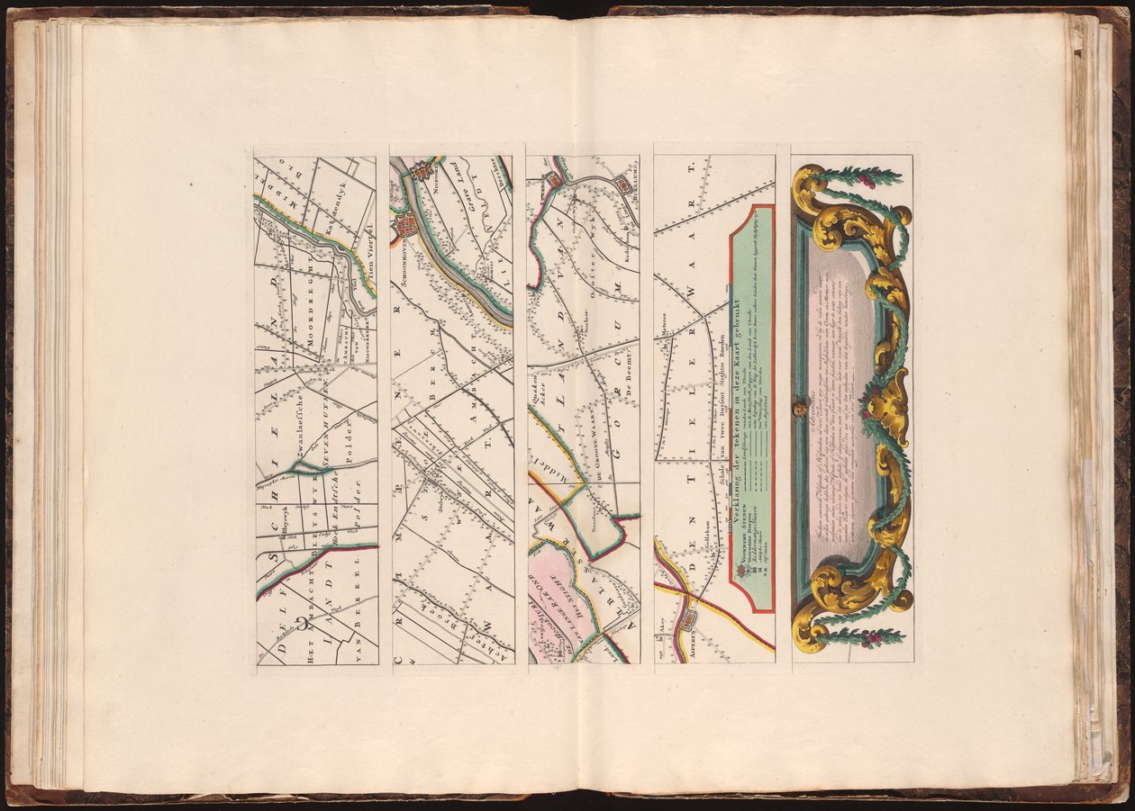 Neue Karte des Landes von Utrecht nach der Ordnung der Ed. Mog. Herren Staaten ... vermessen und kartiert, durch Bernard du Roy, Ingenieur; G. Hoet del. ornam.; T. Doesburgh sculps von Bernard de Roĳ