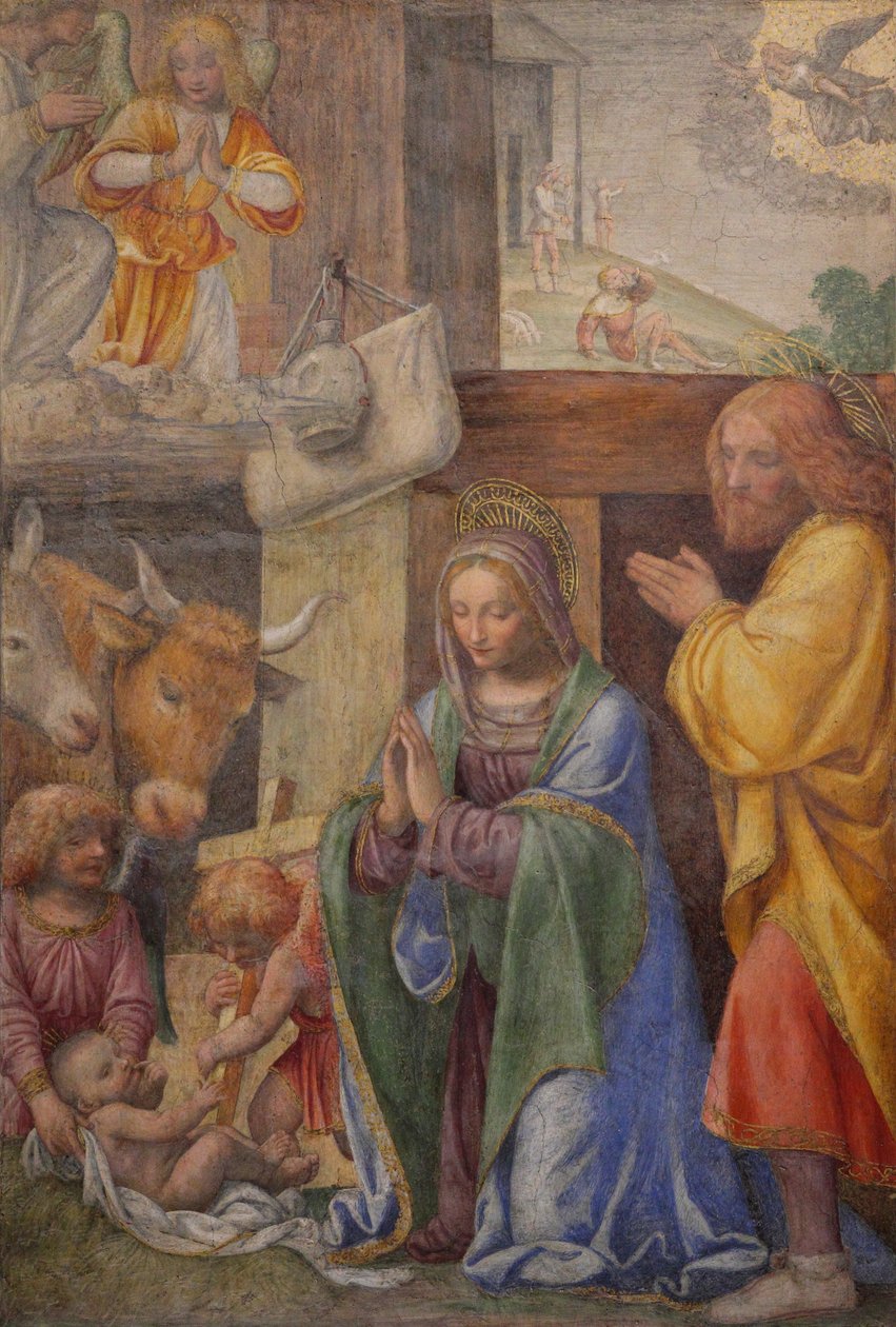 Geburt Christi und Verkündigung an die Hirten von Bernardino Luini