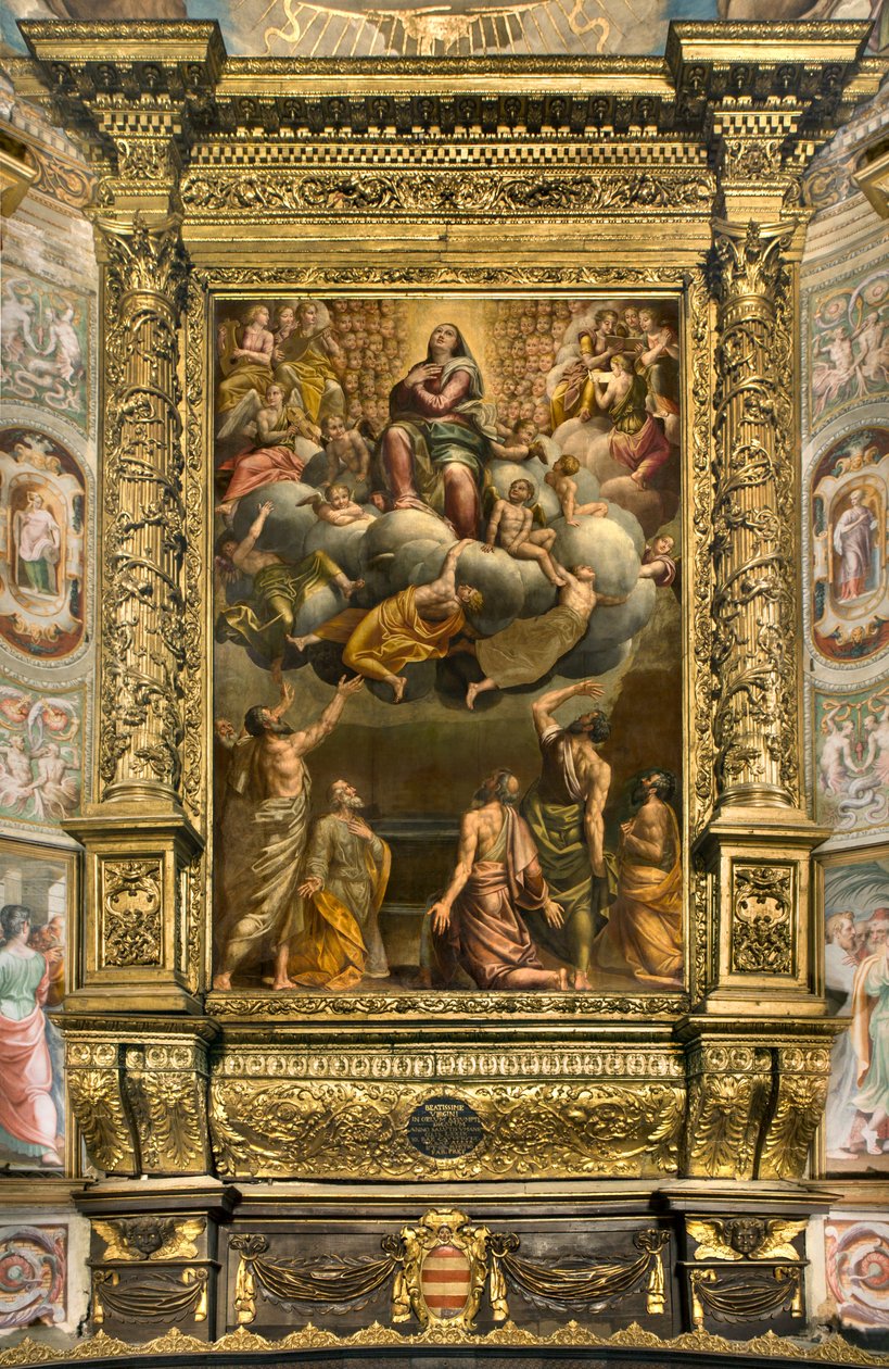 Apsis, Altarbild von Bernardino Gatti genannt Il Sojaro, vollendet von Giovanni Battista Trotti genannt IL Malosso, Himmelfahrt der Jungfrau von Bernardino Gatti