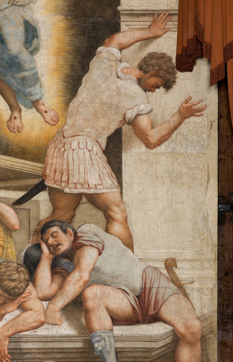Gegenfassade, Auferstehung 1529 (Detail) von Bernardino Gatti