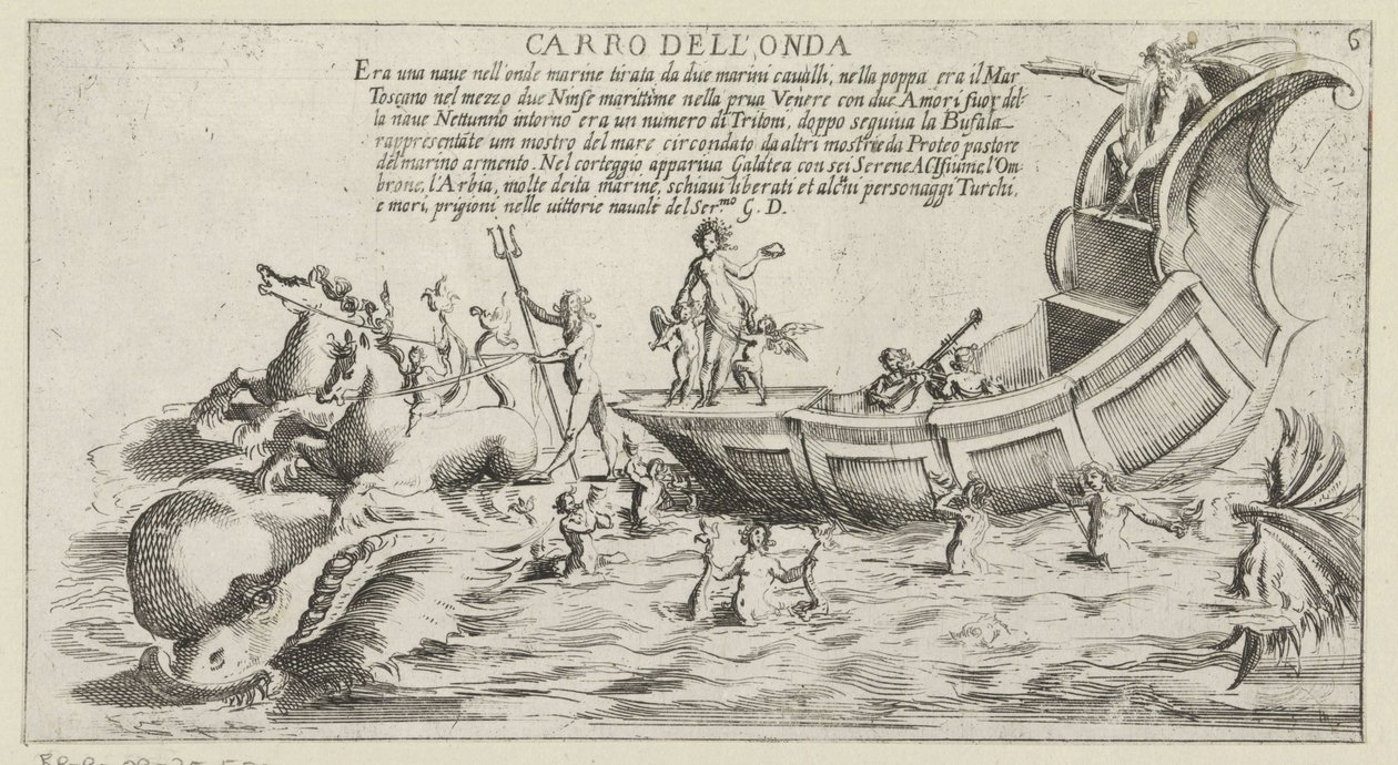 Triumphwagen des Sieneser Bezirks Onda (Triumphwagen für ein Festival in Siena 1632) von Bernardino Capitelli