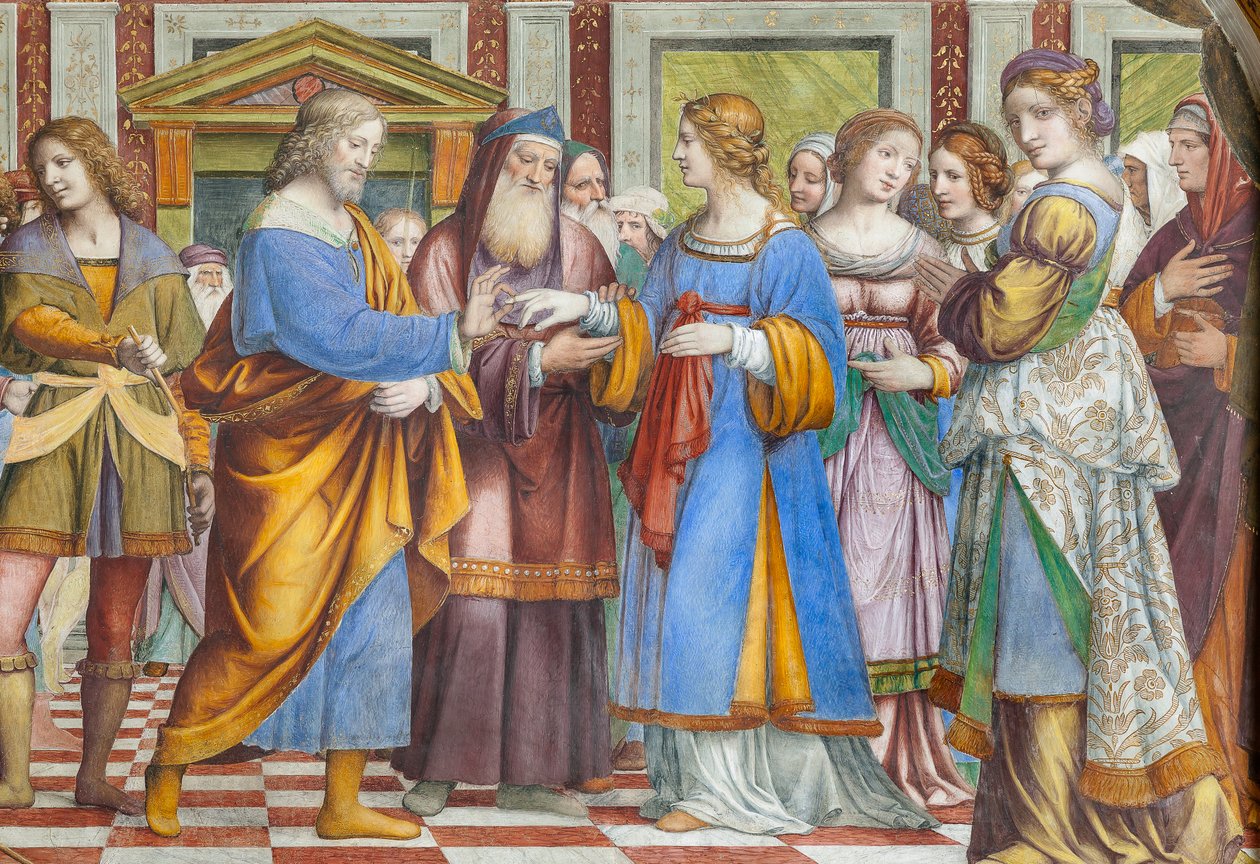 Detail der Hochzeit der Jungfrau Maria von Bernardino Luini