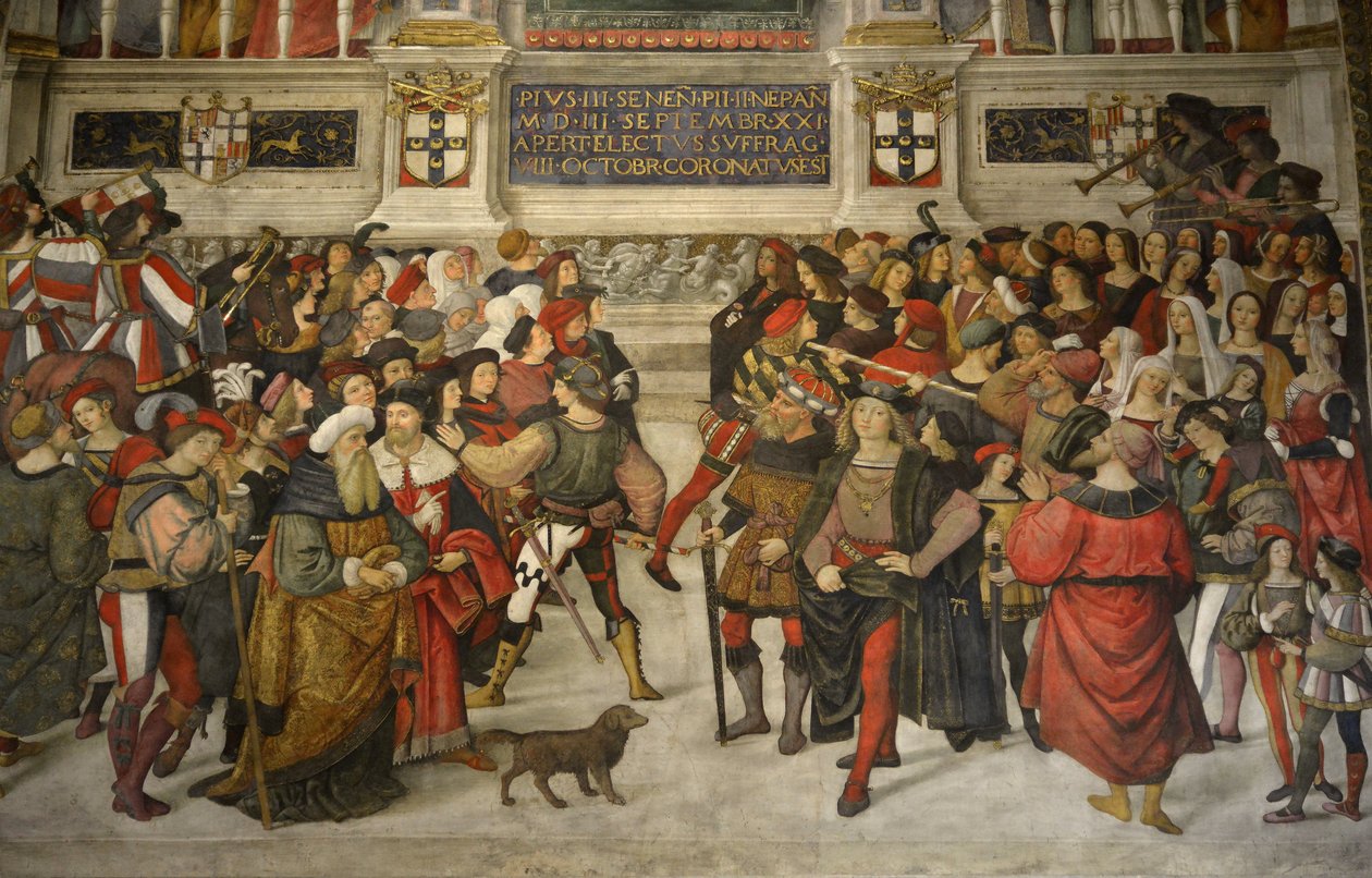 Italien Toskana Siena, Kathedrale Der Dom: Die Krönung von Pius II (1405-1464) von Bernardino di Betto Pinturicchio