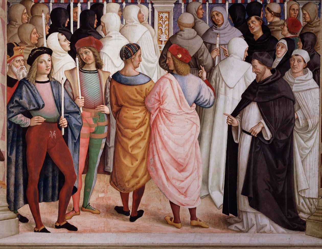 Pius II. kanonisierte St. Katharina von Siena im Jahr 1461 (Detail) von Bernardino di Betto Pinturicchio