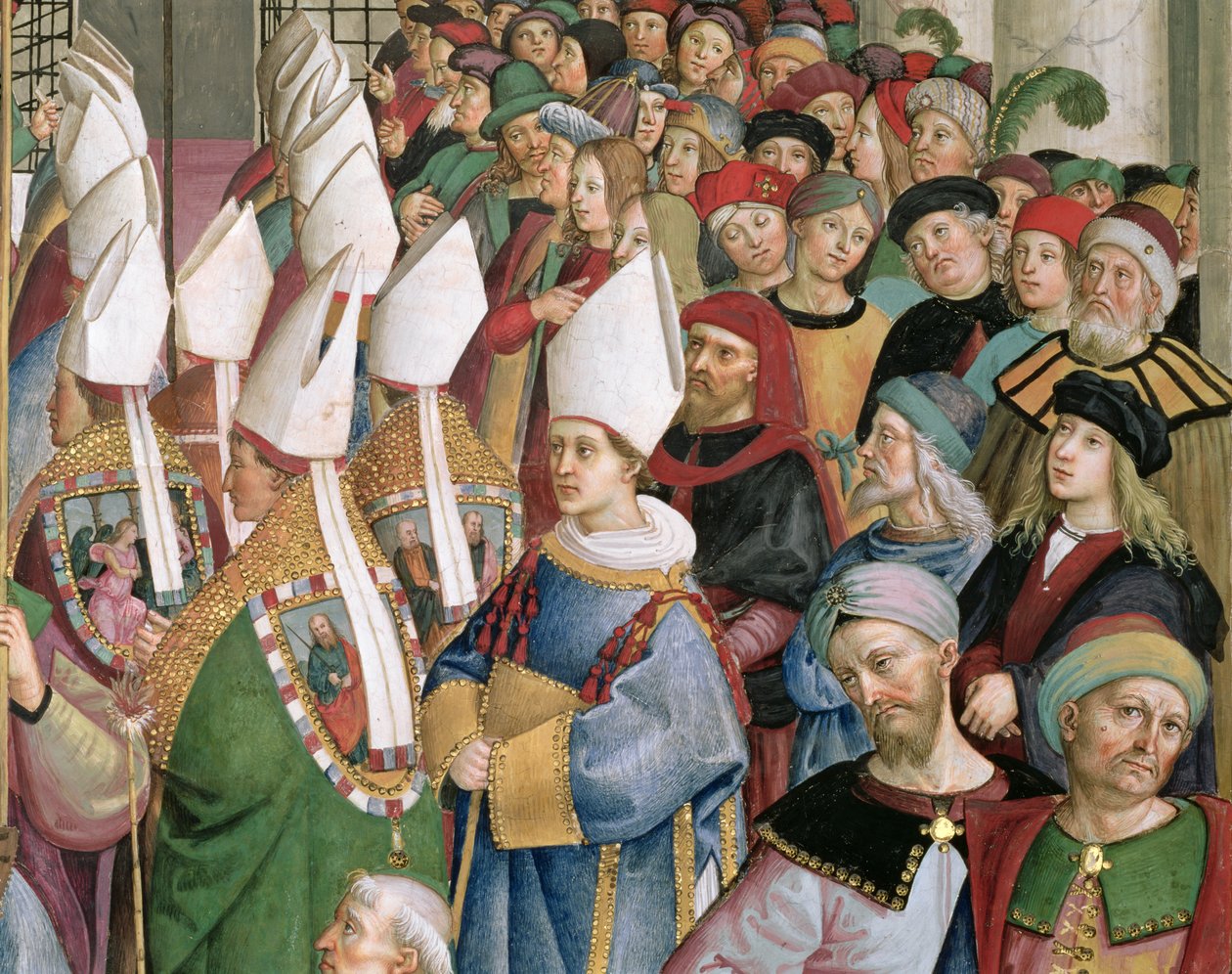 Die Kardinäle ziehen durch die Menge der weltlichen Zuschauer, Detail aus 