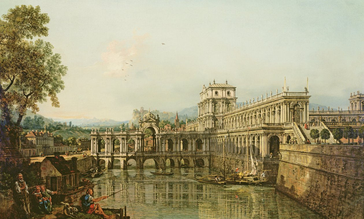 Architektonische Capriccio, ca. 1765 von Bernardo Bellotto