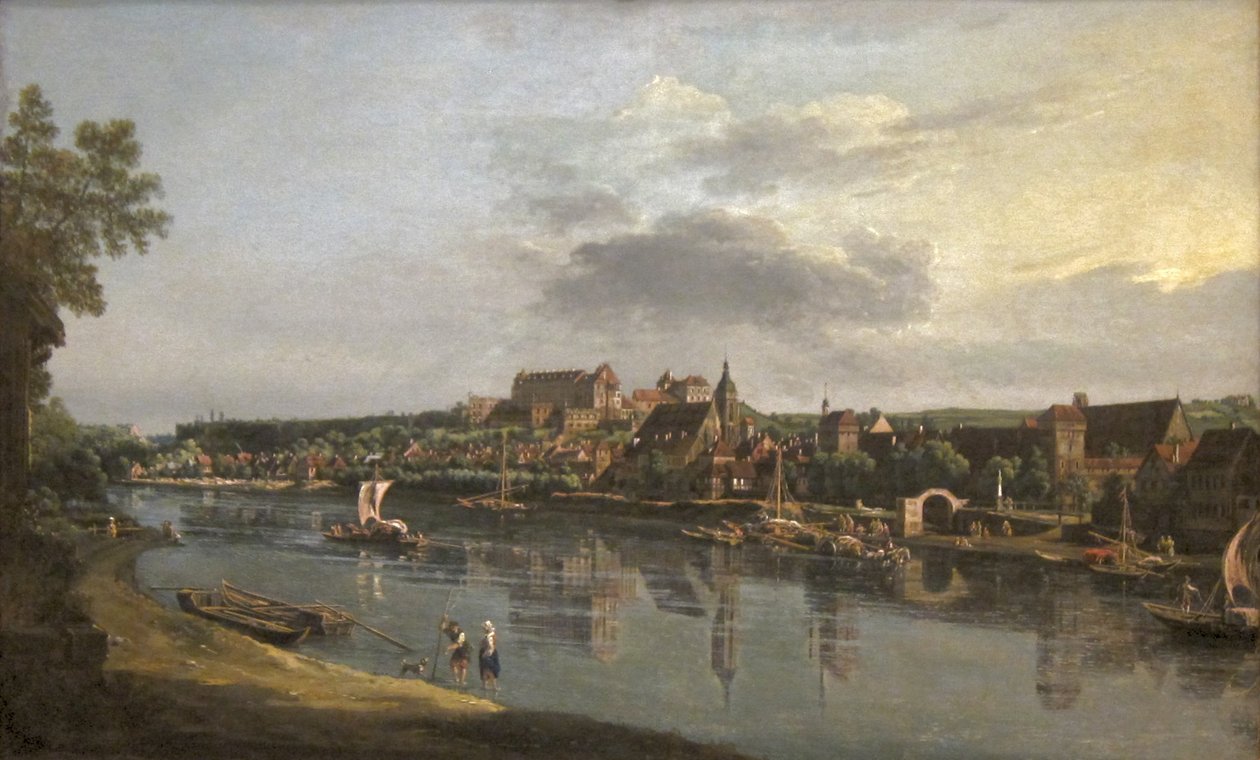 Pirna von der rechten Elbseite aus gesehen von Bernardo Bellotto