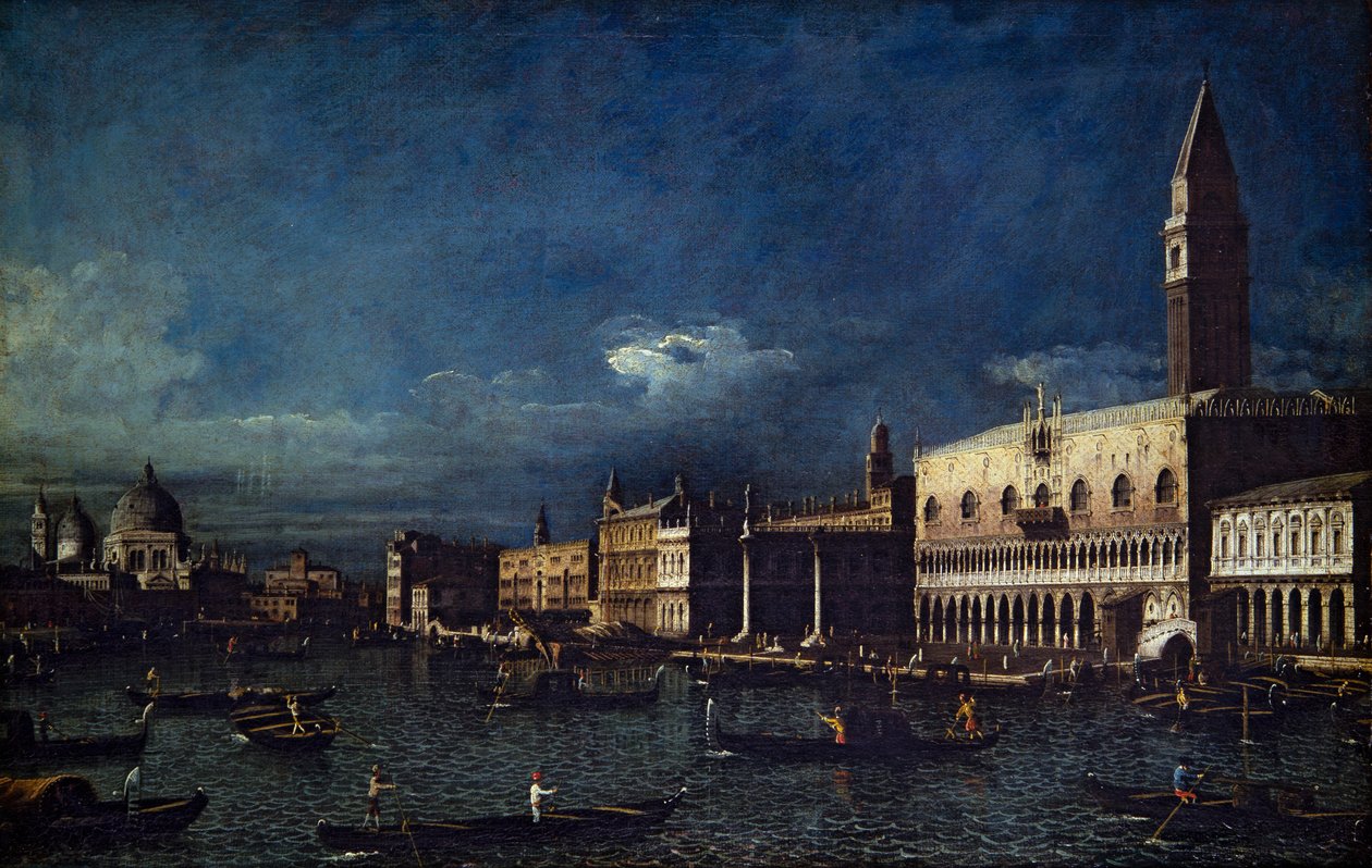 Zwei venezianische Ansichten, Canal Grande und Molo nach Westen blickend von Bernardo Bellotto