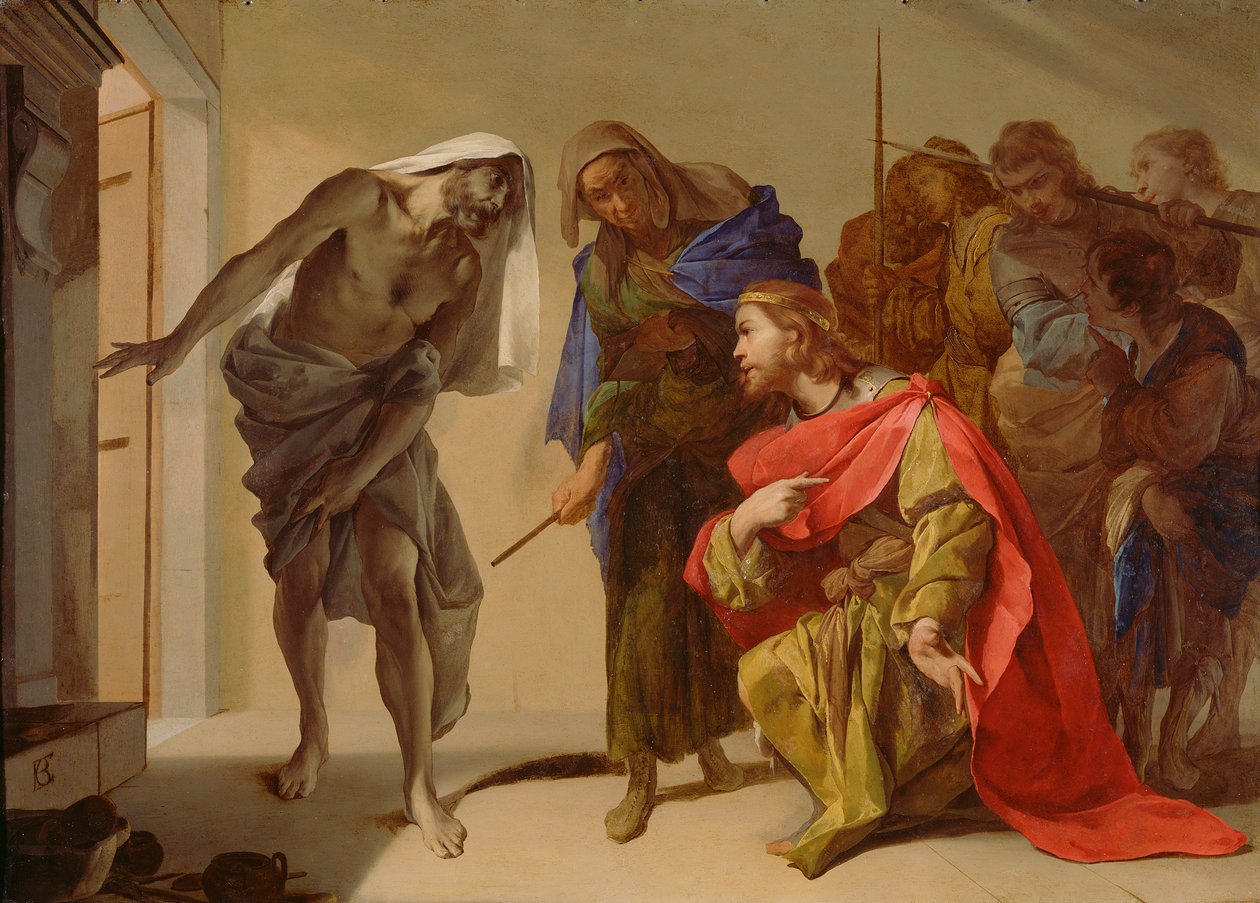 Der Schatten Samuels, von Saul heraufbeschworen, ca. 1655 von Bernardo Cavallino