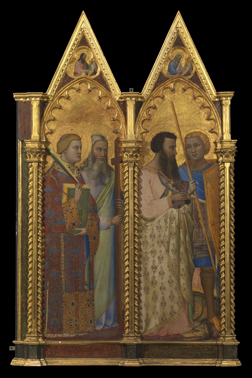 Heilige Bartholomäus und Georg (linkes Panel) (recto) von Bernardo Daddi