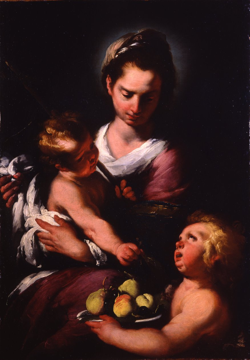 Die Jungfrau und das Kind mit dem kleinen Heiligen Johannes von Bernardo Strozzi
