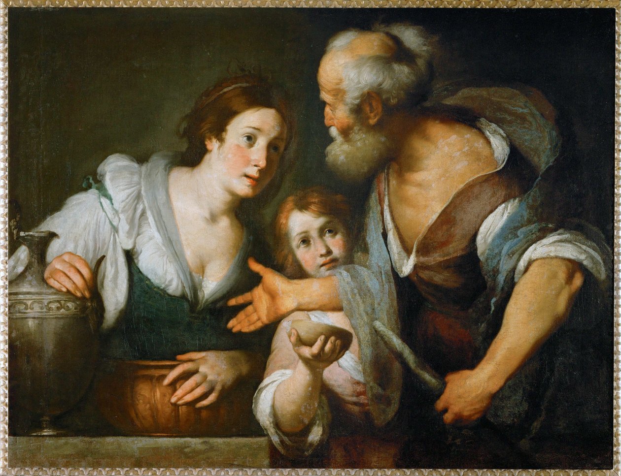 Der Prophet Elisa und die Witwe von Sarepta von Bernardo Strozzi