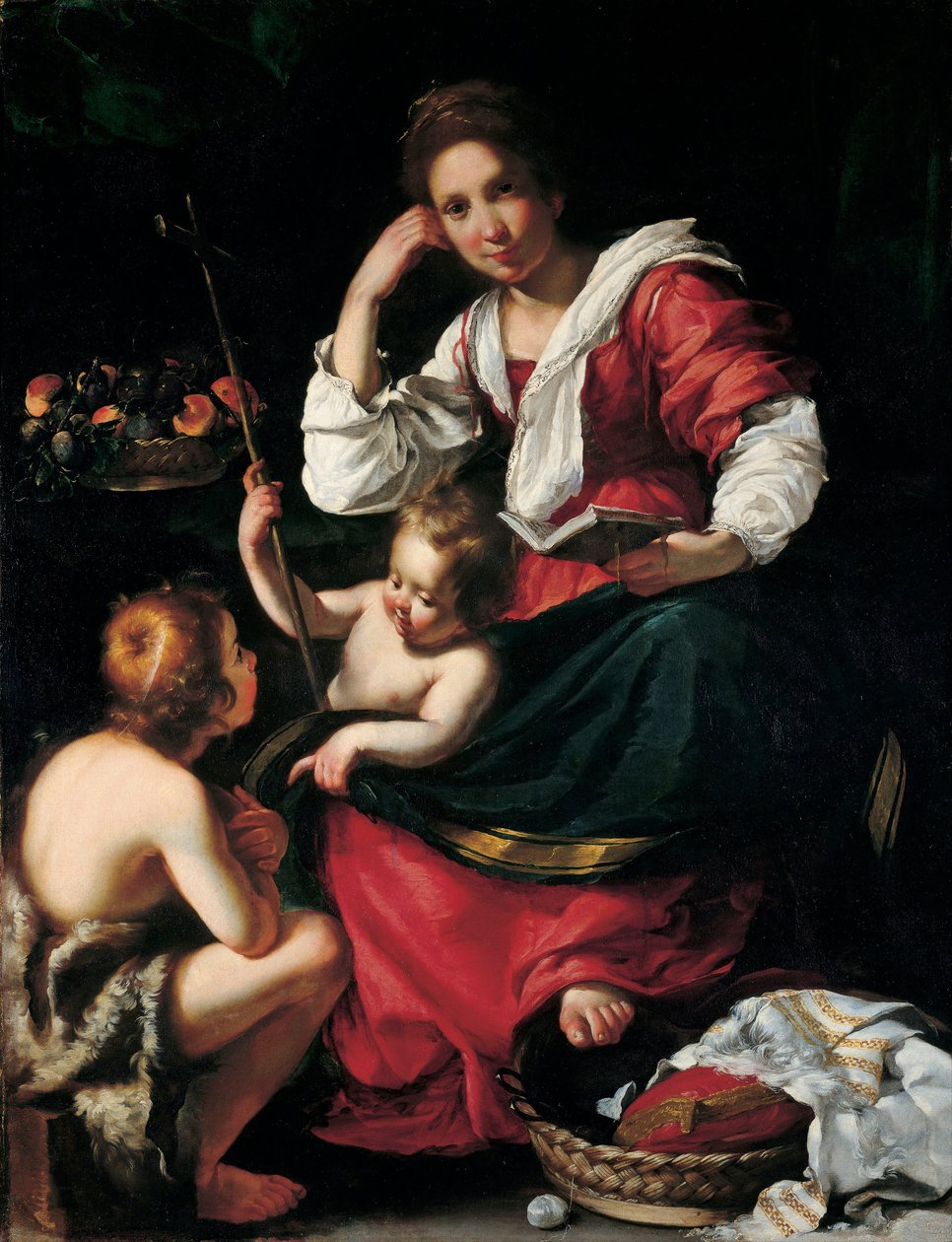 Jungfrau und Kind mit Johannes dem Täufer als Junge, ca. 1620 von Bernardo Strozzi