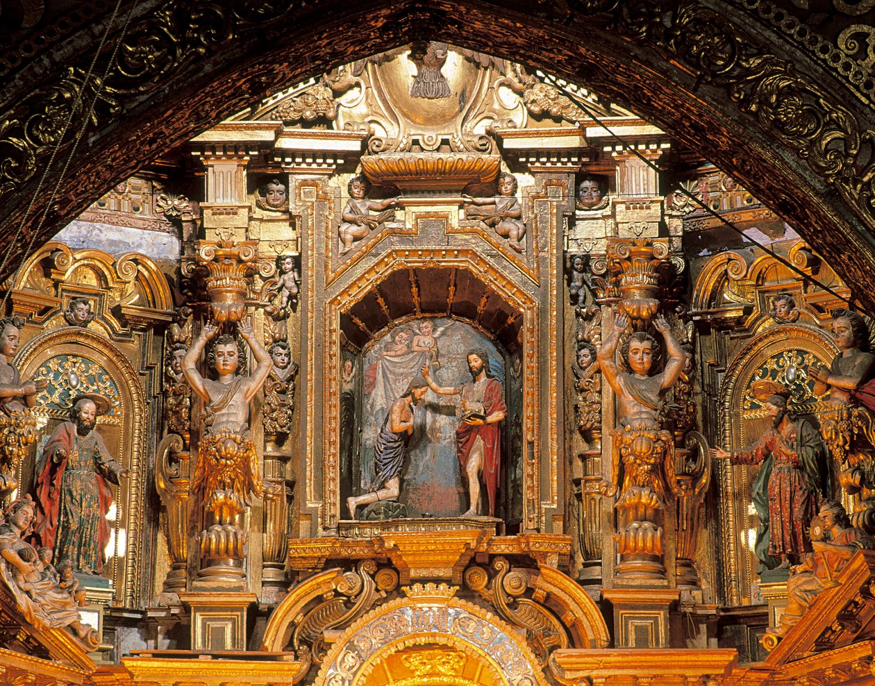 Altarbild der Kirche San Francisco, Quito, Pichincha, Ecuador von Bernardo de Legarda