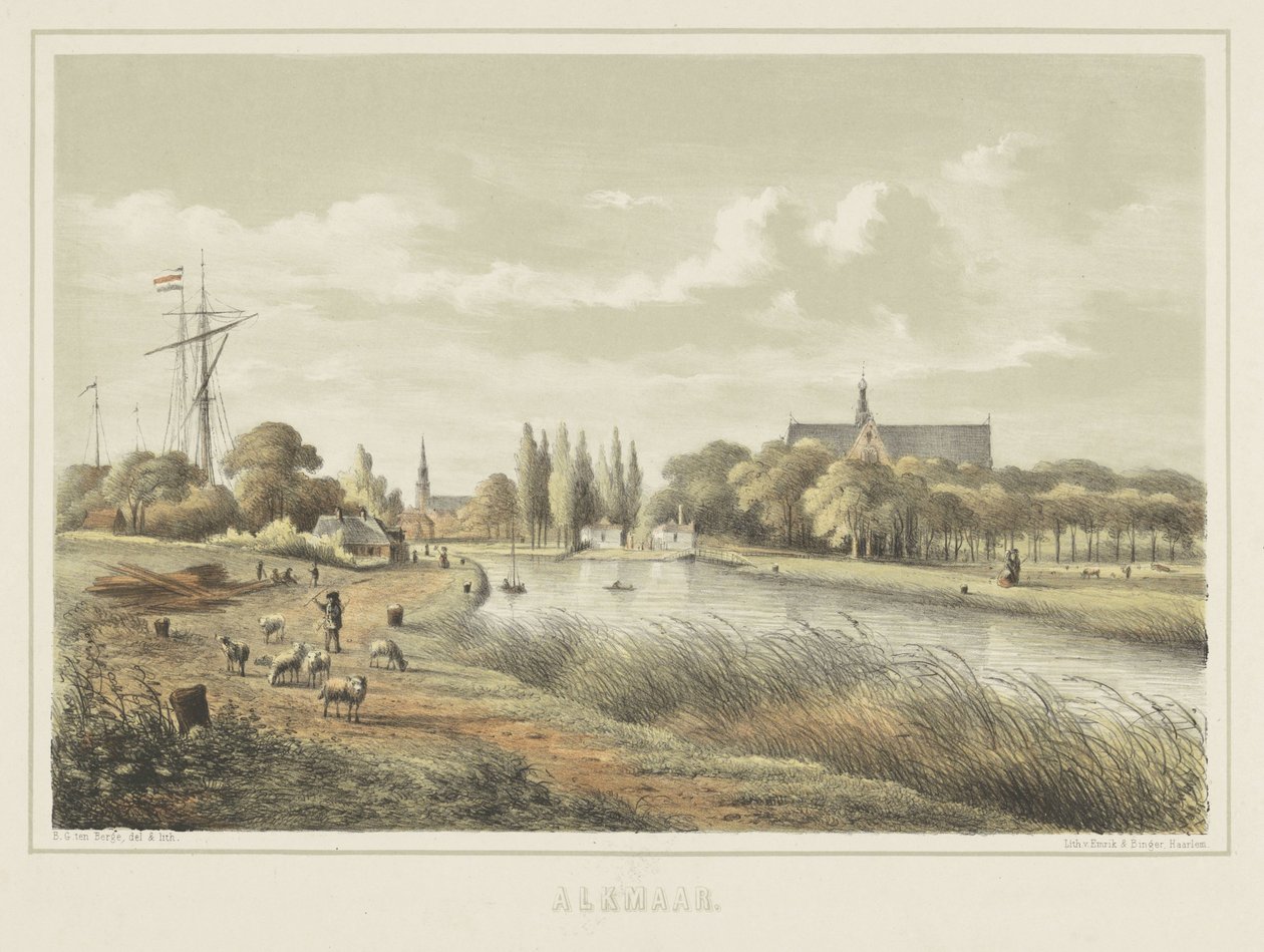 Ansicht eines Flusses bei Alkmaar von Bernardus Gerardus ten Berge