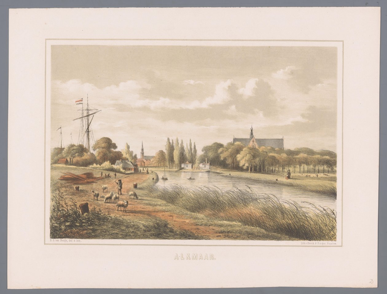 Stadtansicht von Alkmaar von Bernardus Gerardus ten Berge
