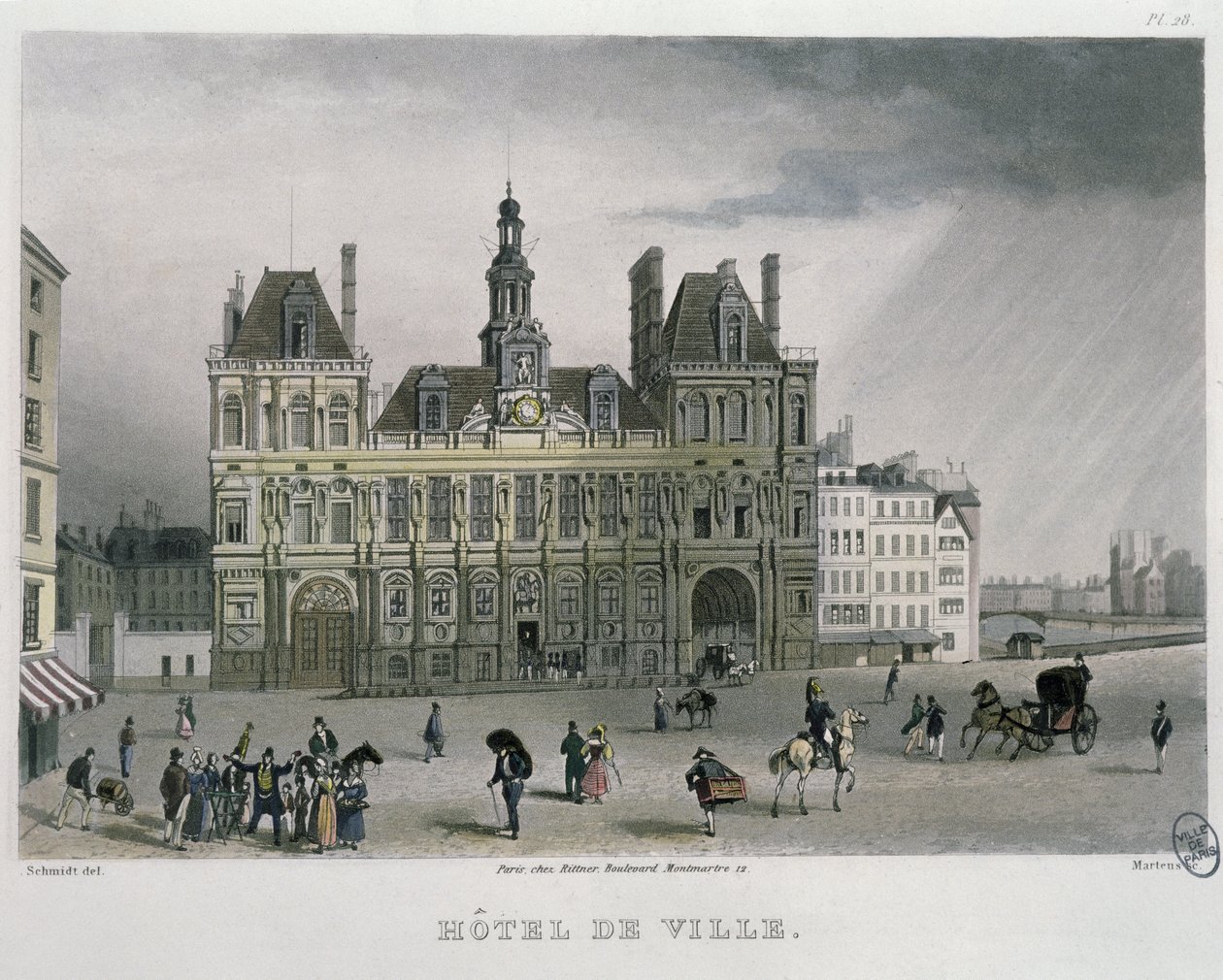 Das Rathaus, Paris, 1832 von Bernhard Schmidt