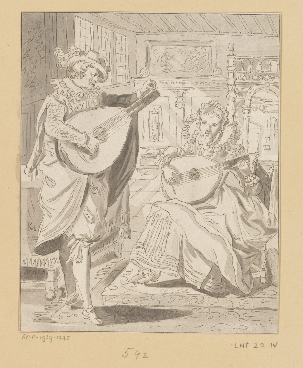 Musizierender Herr und Dame von Bernhard Schreuder