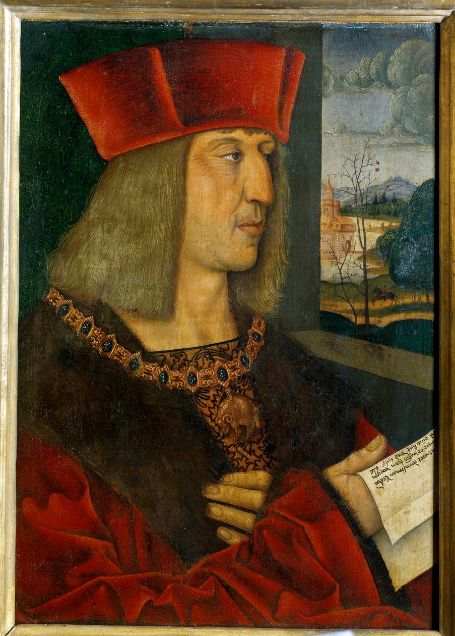 Porträt von Kaiser Maximilian I. Gemälde von Bernard Strigel, 15. Jahrhundert von Bernhard Strigel