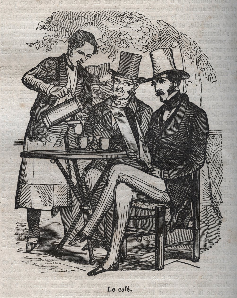 Le café - Gravur in „La Physiologie du goût“ von Jean Anthelme Brillat Savarin von Bertall