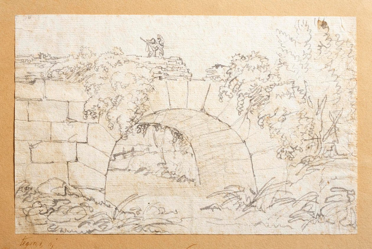 Die Ponte de Nono Brücke über den Marrano Fluss, außerhalb von Rom (?) von Bertel Thorvaldsen