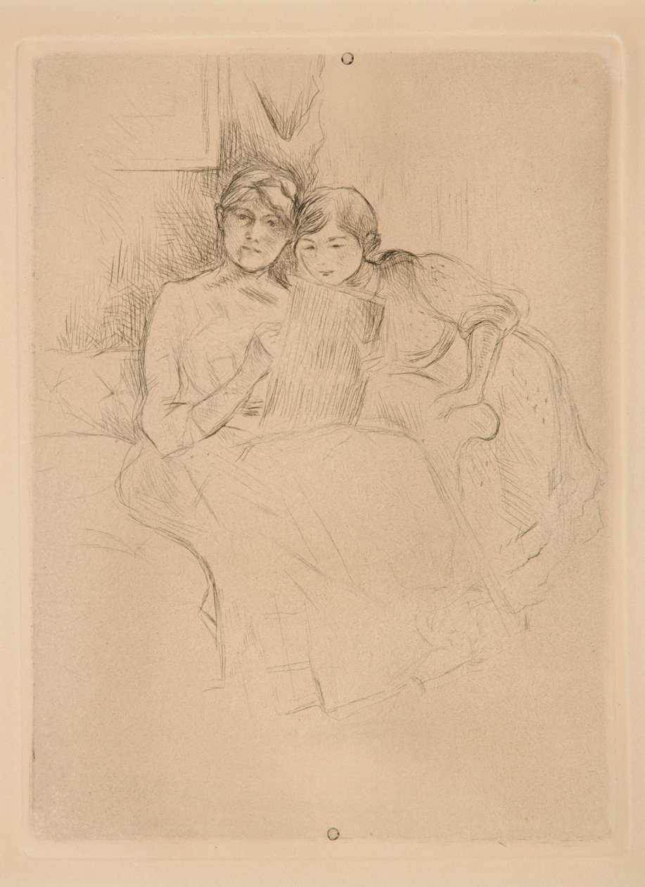 Die Zeichenstunde: Berthe Morisot und ihre Tochter von Berthe Morisot