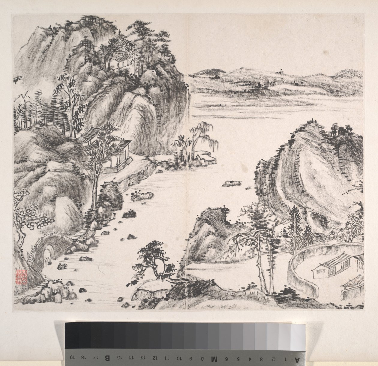 Landschaften, datiert 1814 von Bingshou Yi