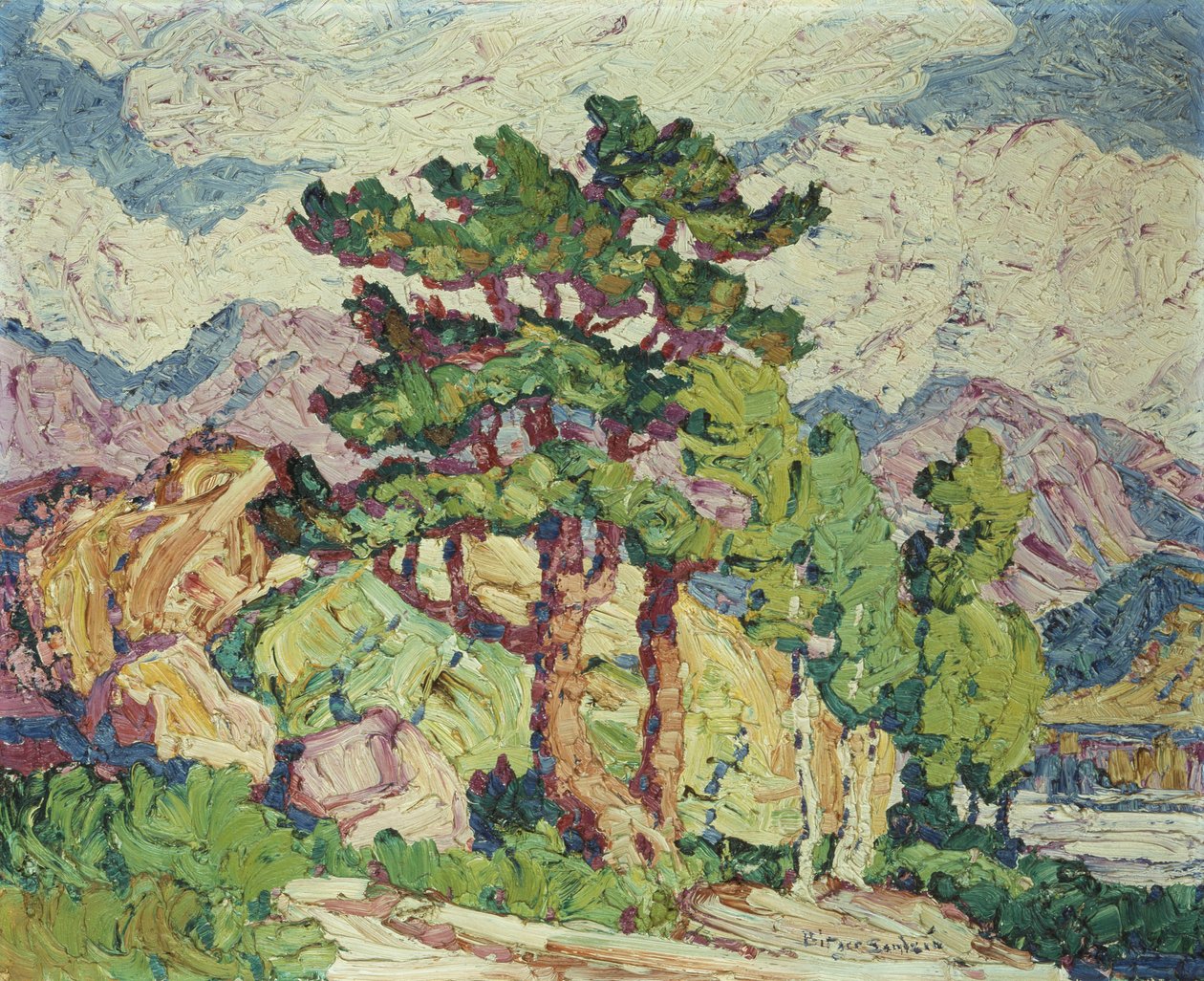 Espen und Kiefern, Estes Park, Colorado von Birger Sandzen