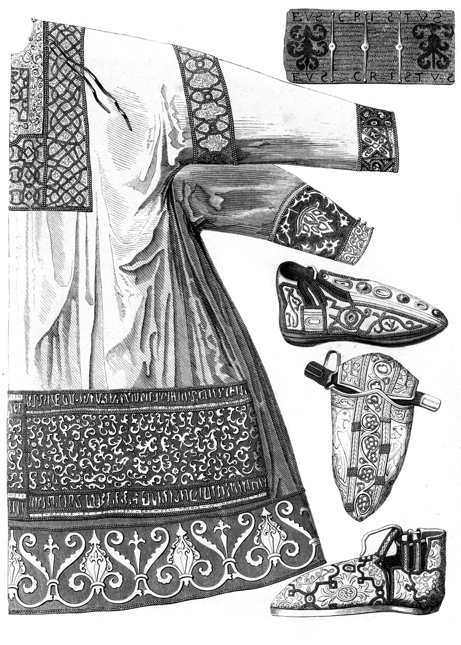Königliche Gewänder von Karl dem Großen 742-814, 15. Jahrhundert 1849 von Bisson and Cottard
