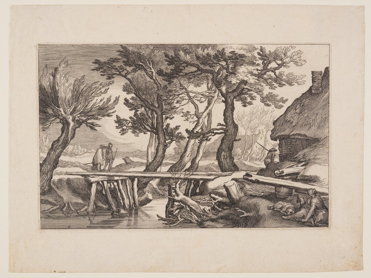 Tafel 8, aus Landschaften mit Bauernhäusern von Boetius Adams Bolswert