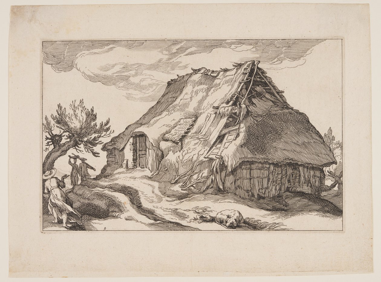 Tafel 9, aus Landschaften mit Bauernhäusern von Boetius Adams Bolswert
