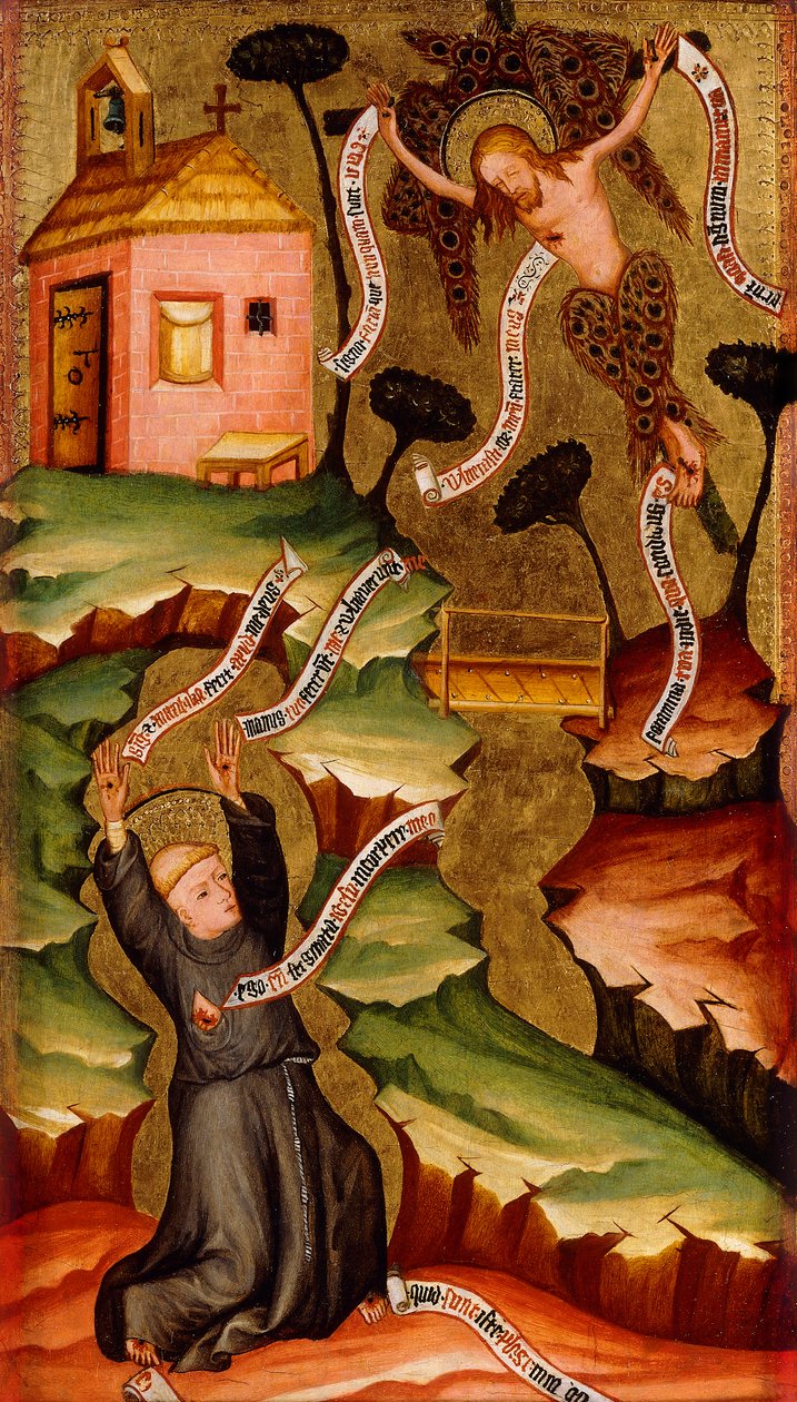 Der heilige Franziskus empfängt die Stigmata, um 1400 von Bohemian School