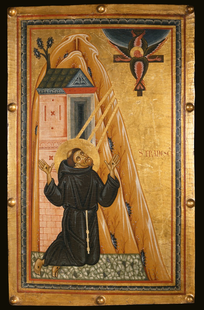 Der heilige Franziskus empfängt die Stigmata, Mitte des 13. Jahrhunderts von Bonaventura Berlinghieri