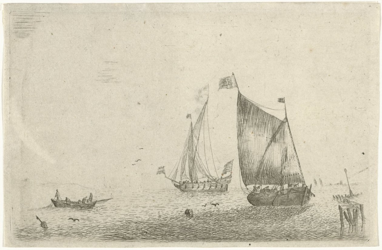 Meeresansicht mit einem Fischerboot von Bonaventura Peeters (I)