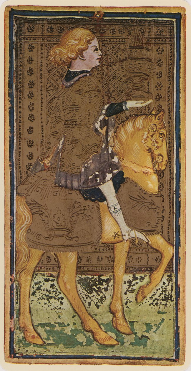 Der Ritter der Kelche, Faksimile einer Tarotkarte aus dem 
